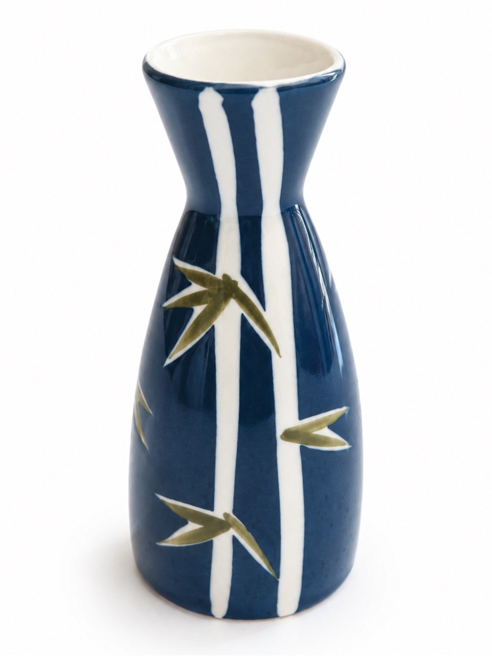 Blue White Chinoiserie Ceramic Bud Vase 5.5 Inch
